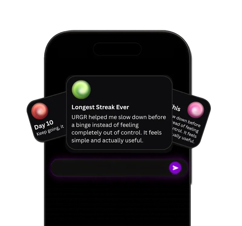 You're not doing this alone — URGR app screen