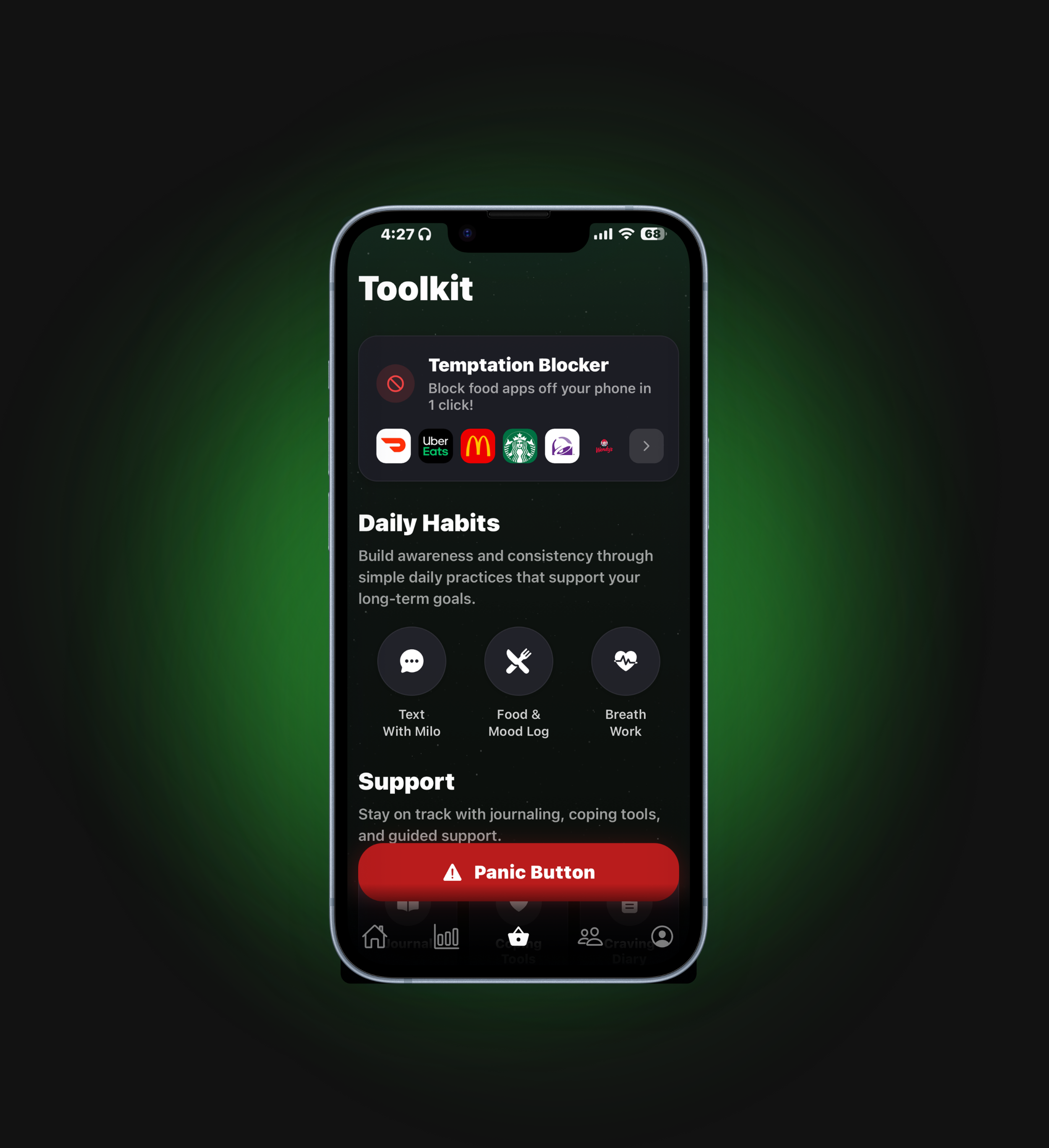 Toolkit feature in the URGR app